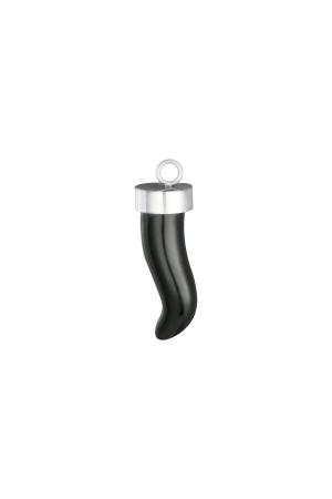 Charm Horn Noir & Argenté Acier Inoxydable h5