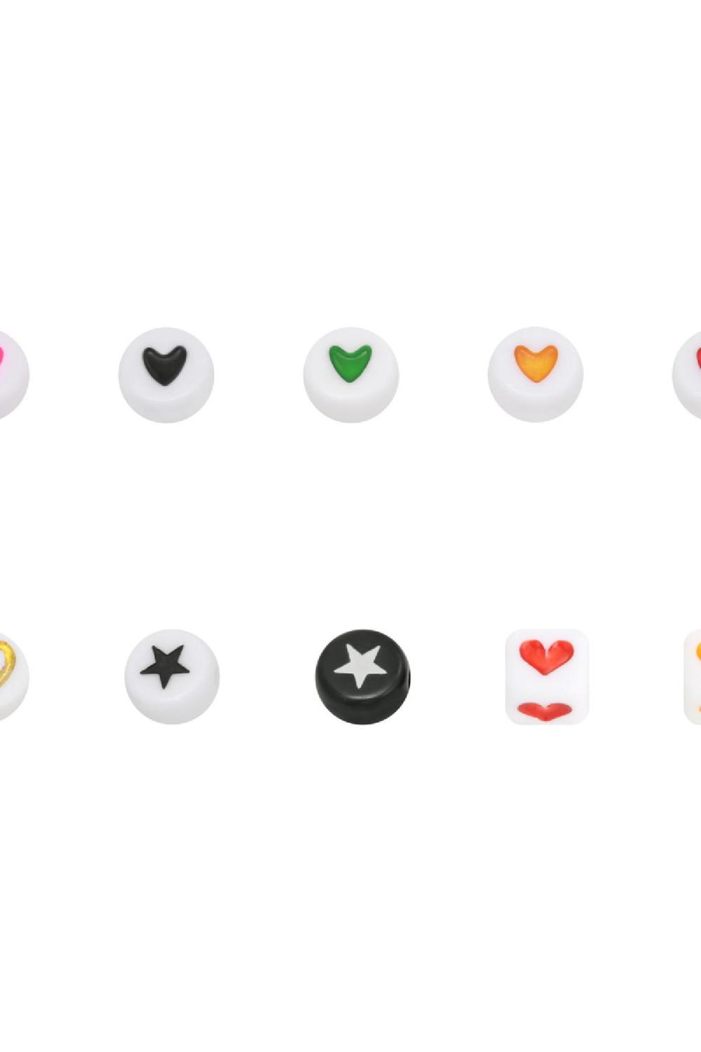 Diy Flat Beads Heart - 7Mm Jaune Plastique h5Image2