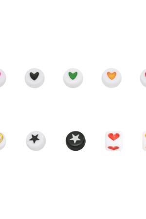 Diy Flat Beads Heart - 7Mm Jaune Plastique h5 Image2