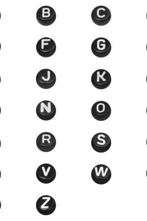 Diy Flat Beads Letter A - 7Mm Noir Plastique h5 Image2