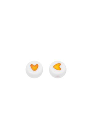 Diy Flat Beads Heart - 7Mm Jaune Plastique h5