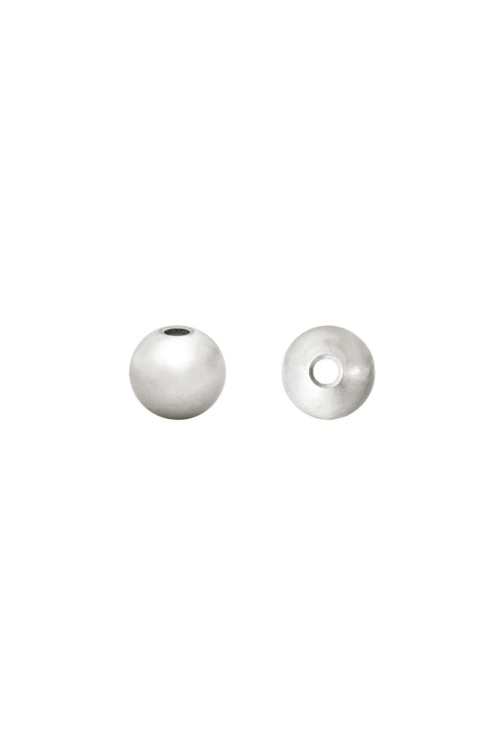 Diy Beads Ball 5Mm Argenté Acier Inoxydable 