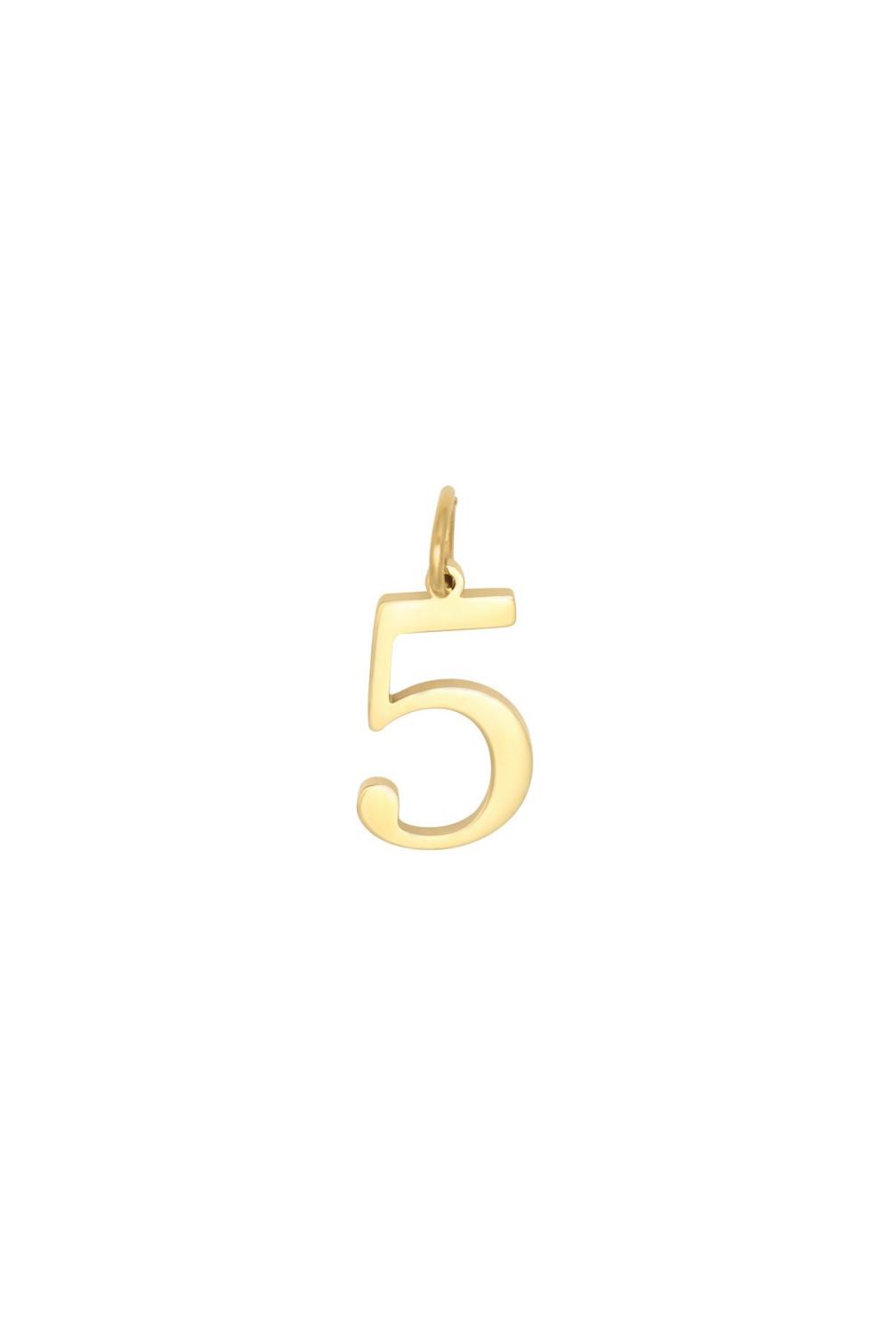 Diy Charm Digits Gold - 5 Couleur Or Acier Inoxydable 