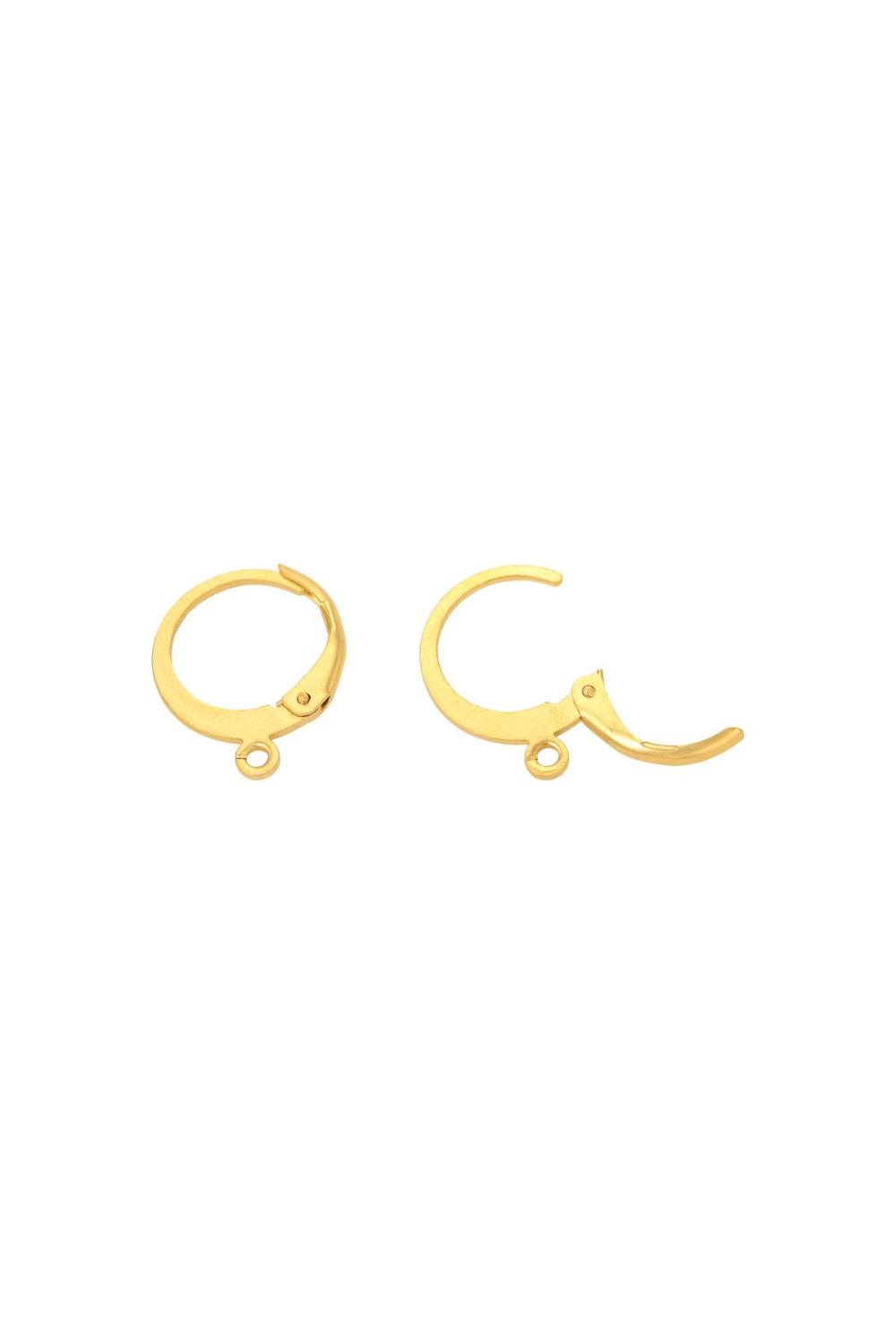 Diy Earrings Clasp Couleur Or Acier Inoxydable 