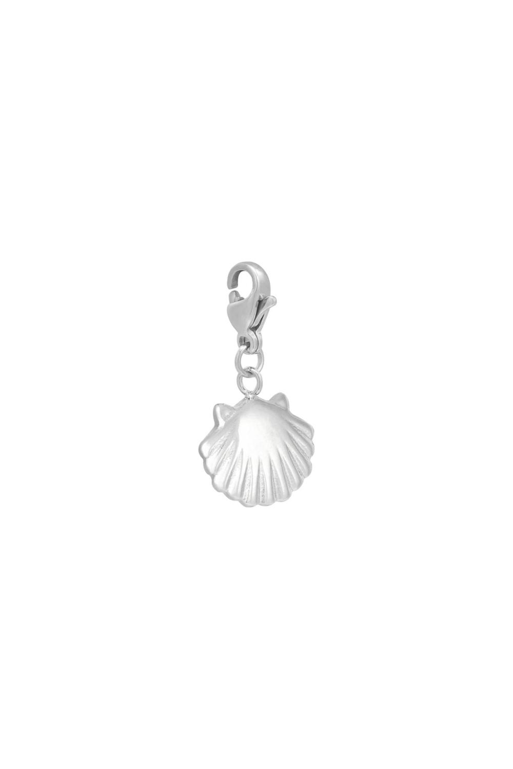 Diy Clasp Charm Clam Shell Argenté Acier Inoxydable