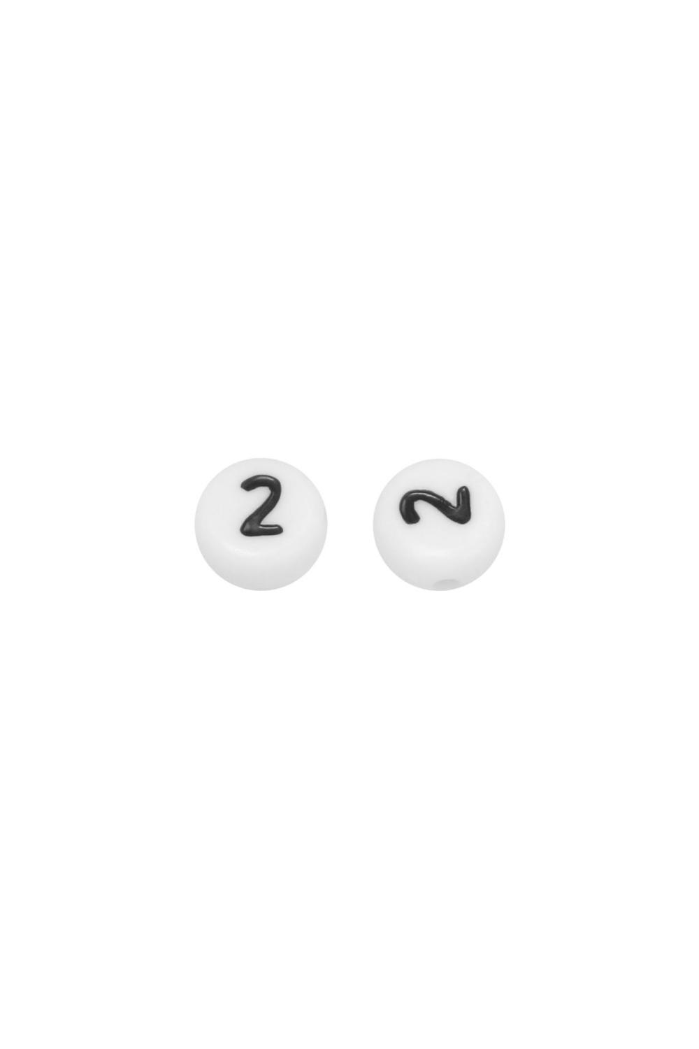 Beads Number 2 - 4Mm Noir & White Plastique