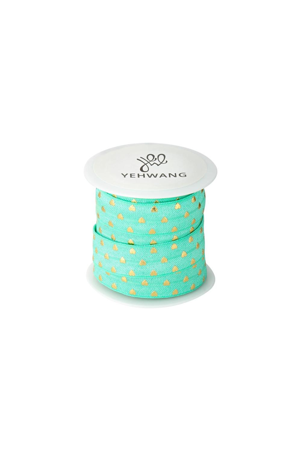 Diy Elastic Band Hearts - 15Mm Vert Nylon