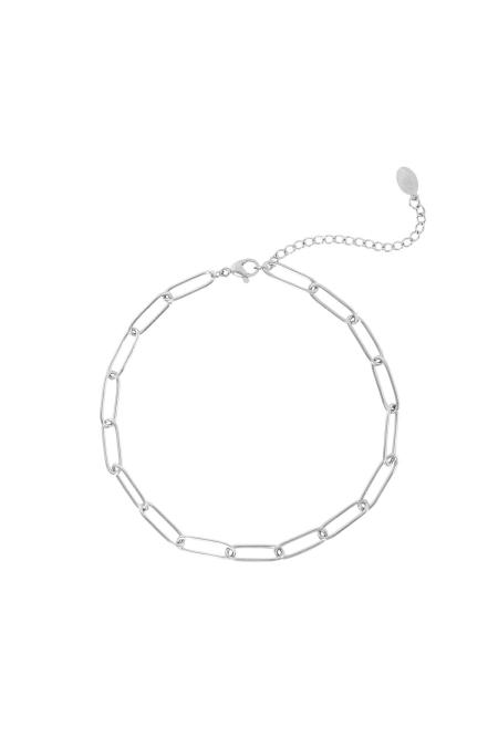Bracelet de cheville Plain Chain Argenté Acier inoxydable