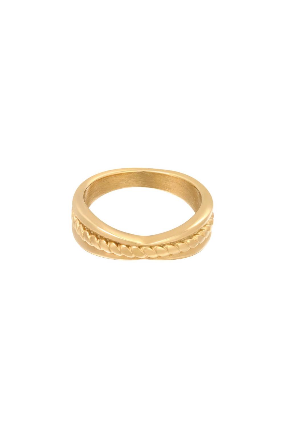 Bague Intertwine Couleur Or Acier Inoxydable 16 