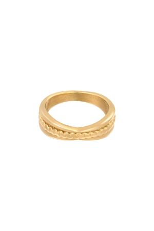 Bague Intertwine Couleur Or Acier Inoxydable 16 h5 