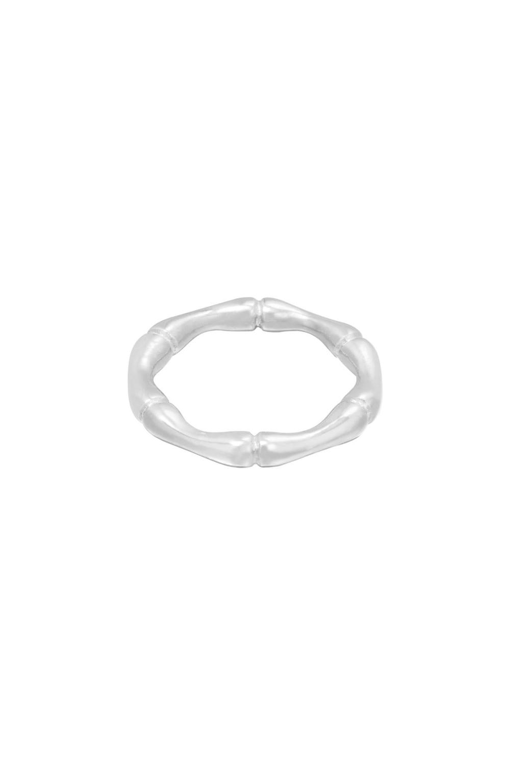 Bague Bamboo Argenté Acier Inoxydable 16 