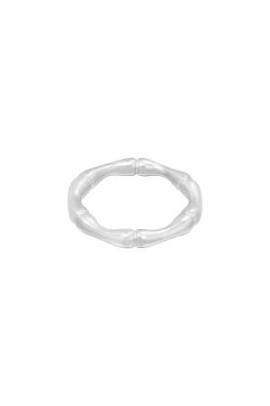Bague Bamboo Argenté Acier Inoxydable 16 h5 