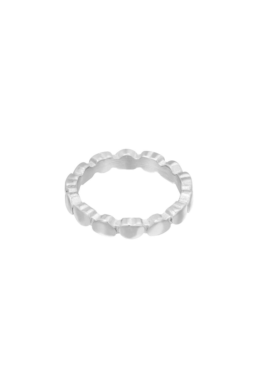 Bague Linked Hearts Argenté Acier Inoxydable 16