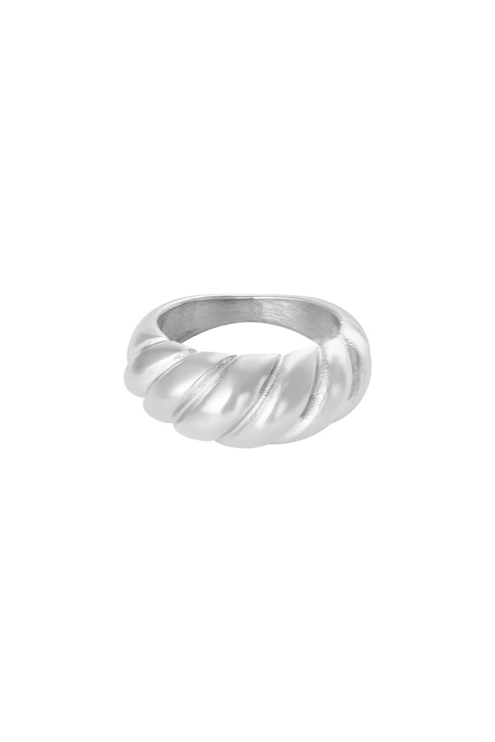 Bague Small Baguette Argenté Acier Inoxydable 16 
