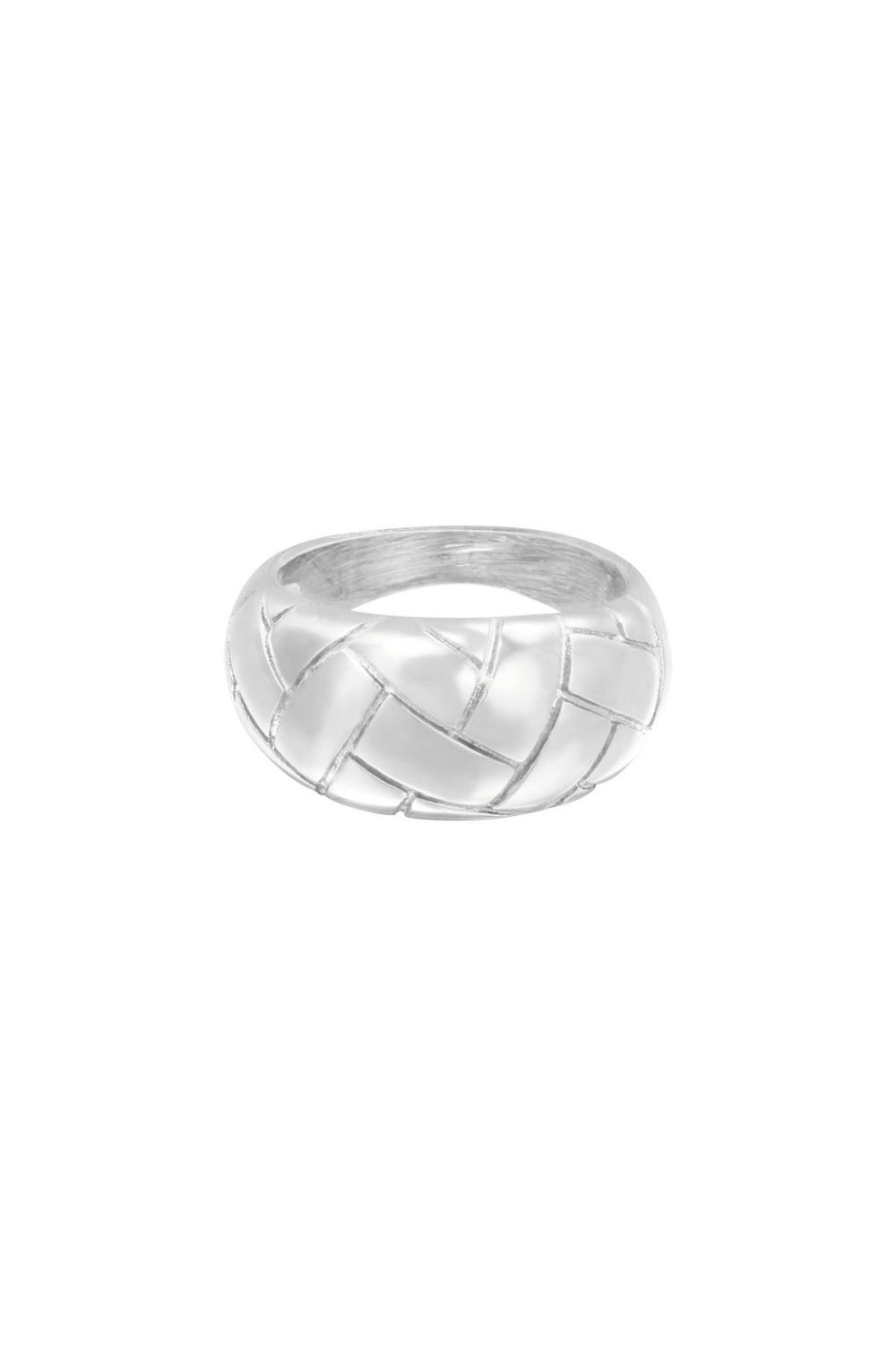 Bague Braided Argenté Acier Inoxydable 16 