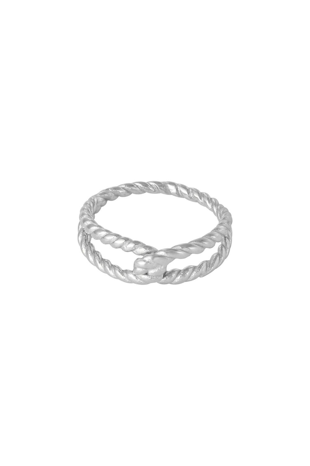 Bague Twisted Rope Argenté Acier Inoxydable 16 