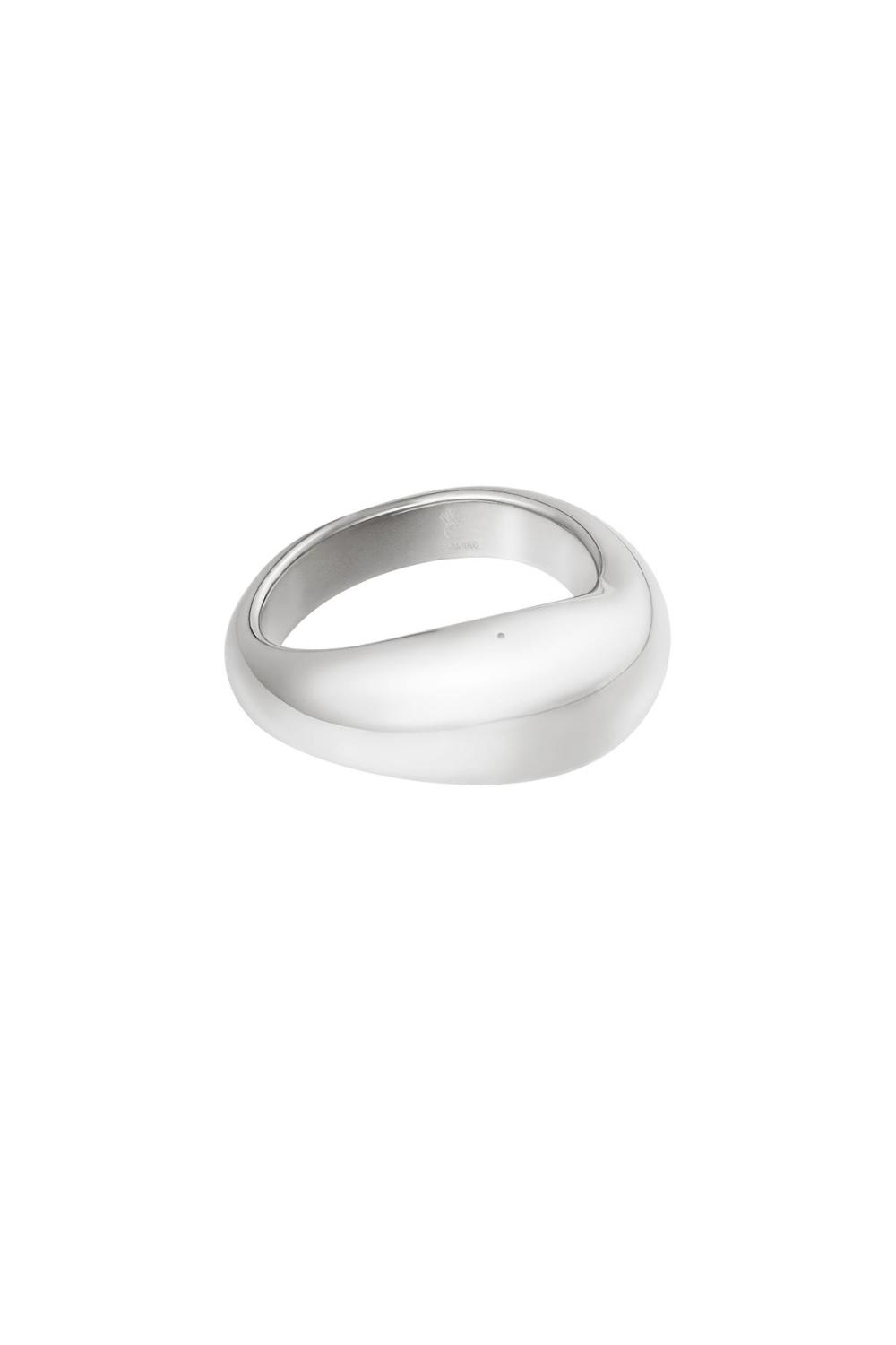 Bague Smooth Argenté Acier Inoxydable 16 