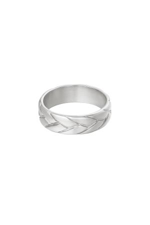 Bague Big Braid Argenté Acier Inoxydable 16 h5 