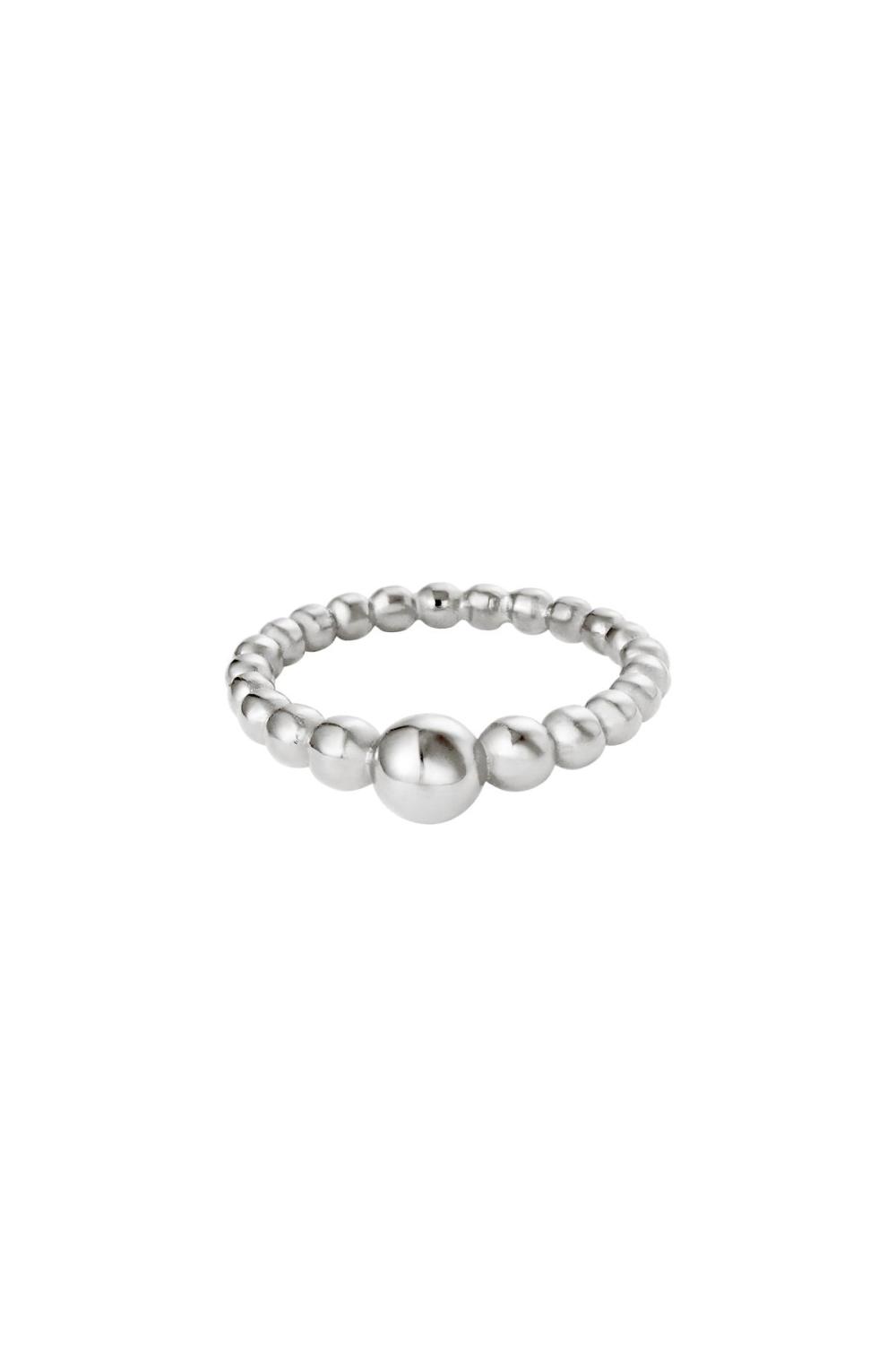 Bague Steel Pearls Argenté Acier Inoxydable 16 
