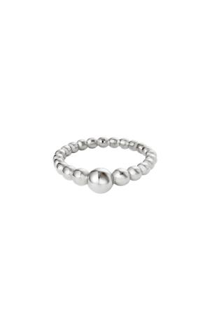 Bague Steel Pearls Argenté Acier Inoxydable 16 h5 