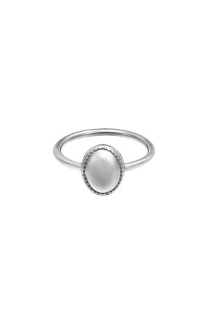 Bague Clean Oval Argenté Acier Inoxydable 16 h5