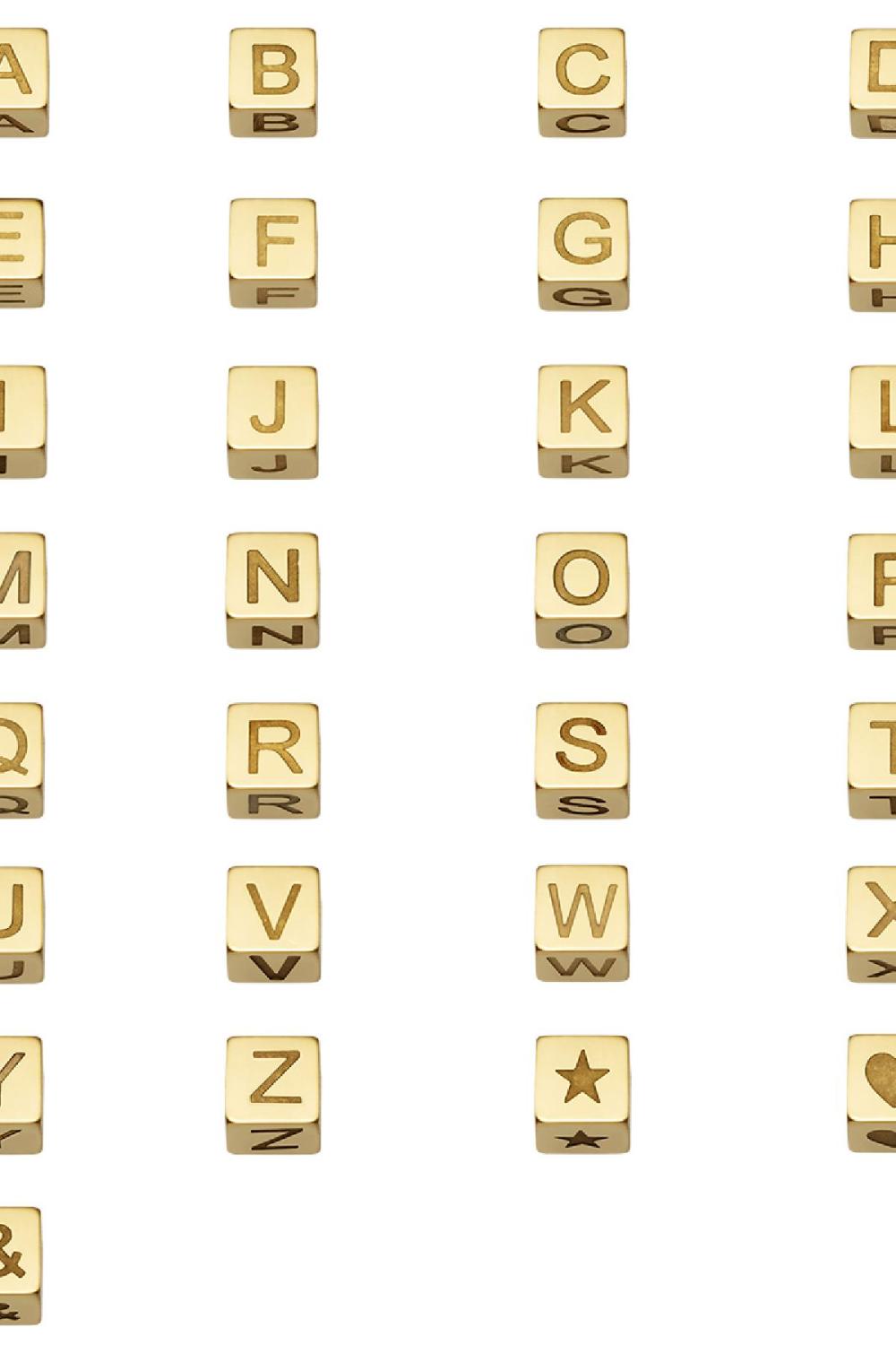 Diy Perles Alphabet Couleur Or A Acier Inoxydable Image3