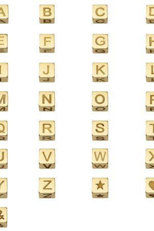 Diy Perles Alphabet Couleur Or A Acier Inoxydable h5 Image3