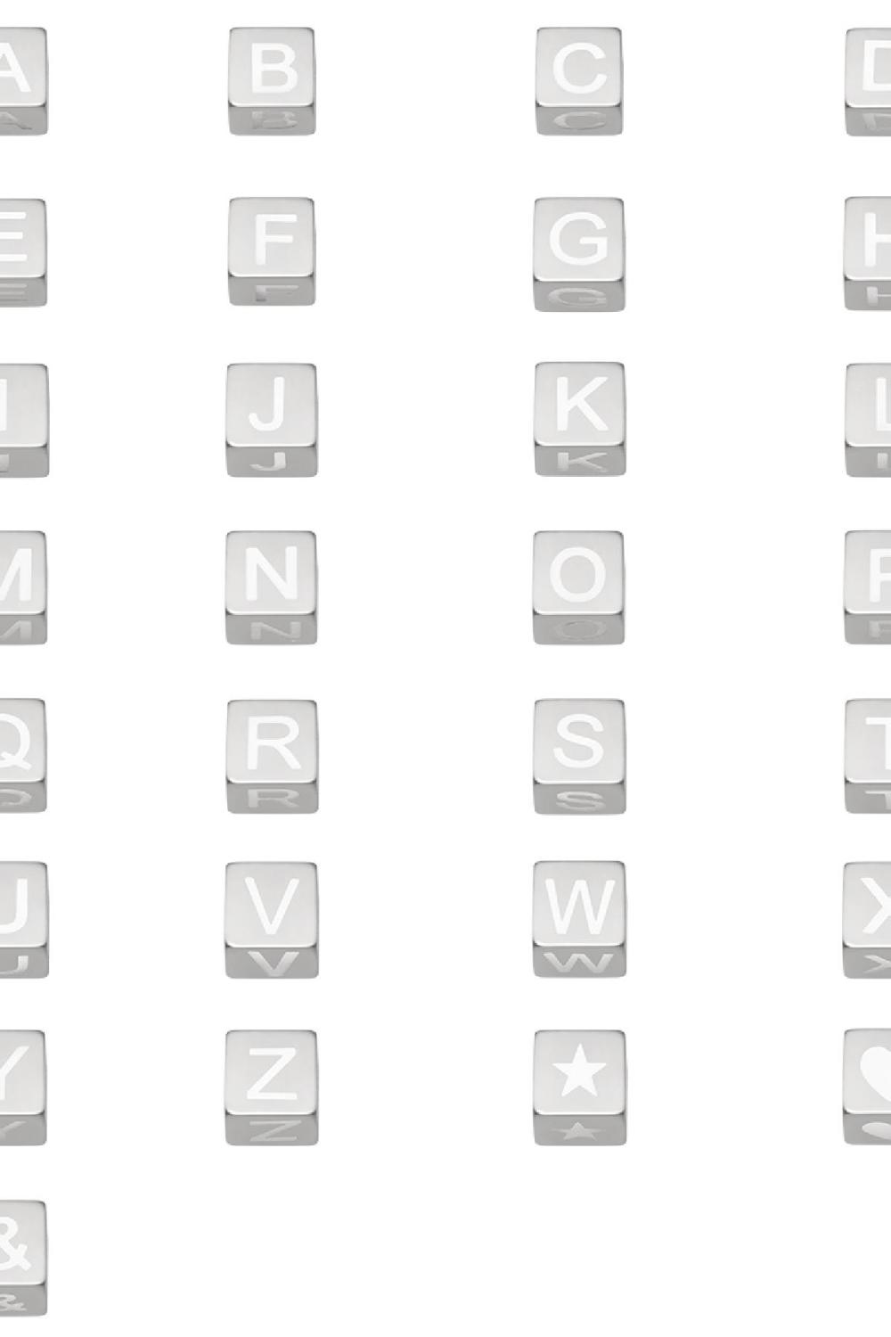 Diy Perles Alphabet Q Argenté Acier Inoxydable Image3