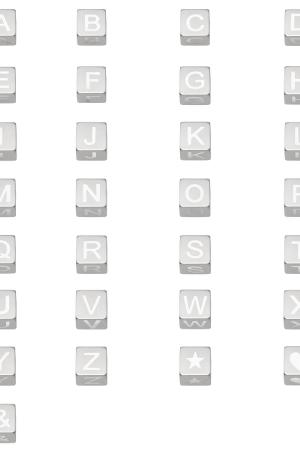 Diy Perles Alphabet Q Argenté Acier Inoxydable h5 Image3