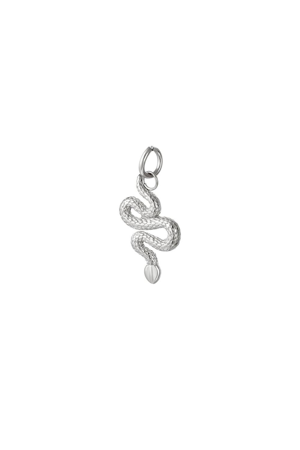 Pendentif Serpent En Acier Inoxydable Argenté 