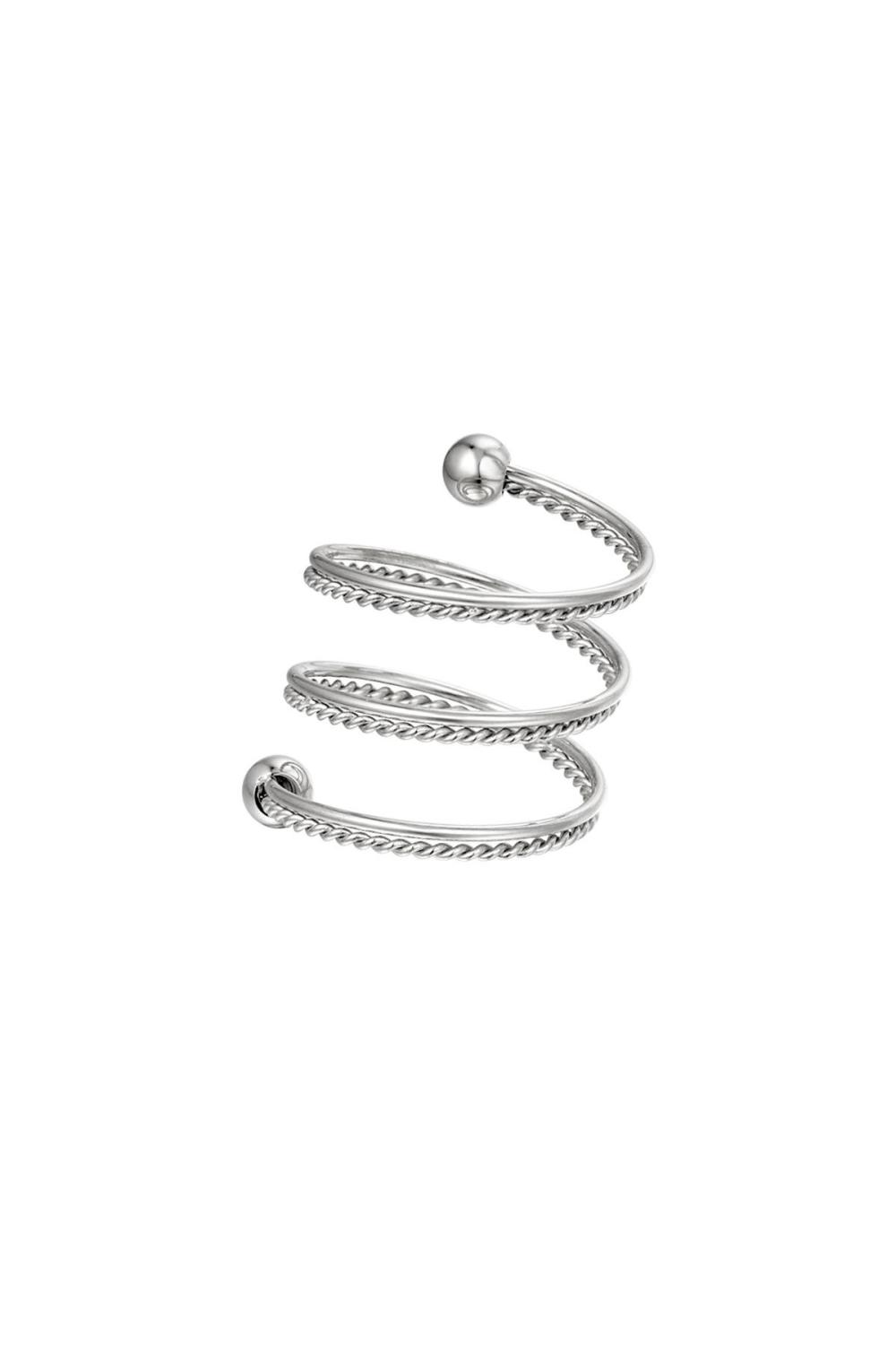 Chaîne À Anneaux En Spirale En Acier Inoxydable Argenté 16 