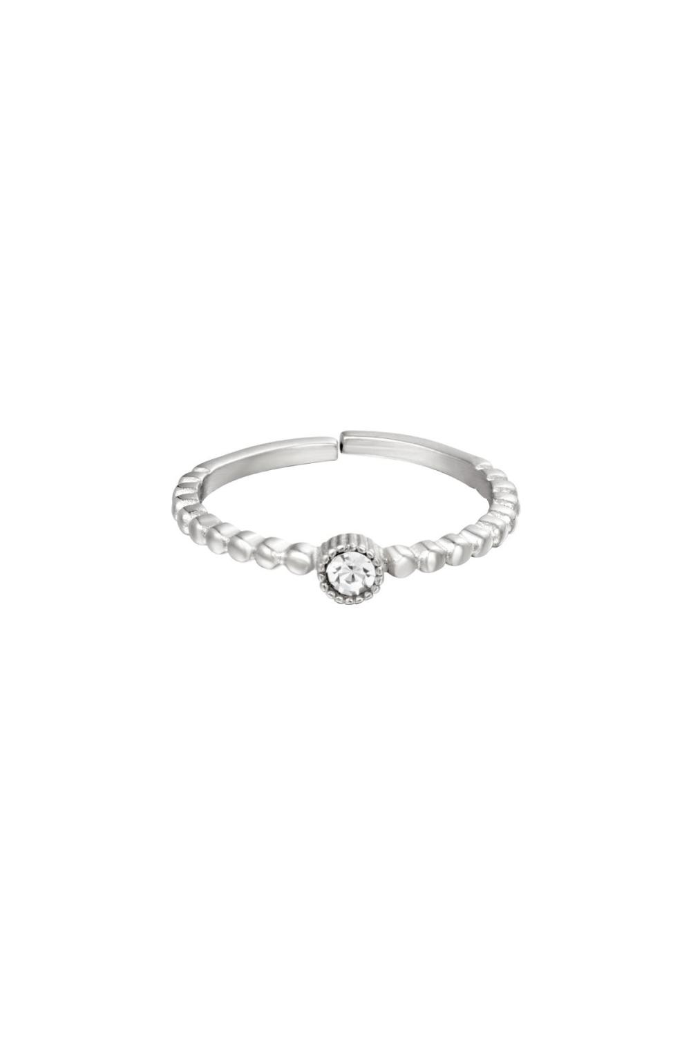 Bague Perles Dans Une Rangée Couleur Or Blanc Acier Inoxydable One Size 