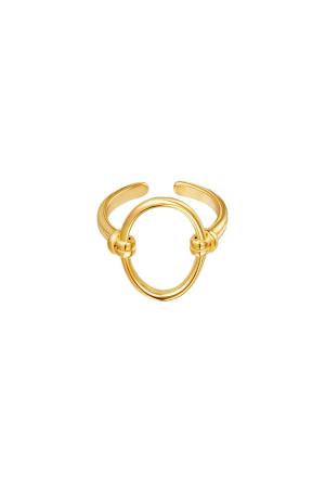 Bague Ouverte Ovale Couleur Or Acier Inoxydable One Size h5