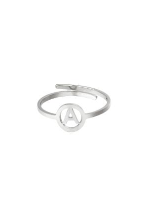 Bague En Acier Inoxydable Initiale A Argenté h5