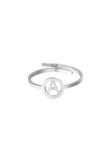 Bague en acier inoxydable initiale A Argenté