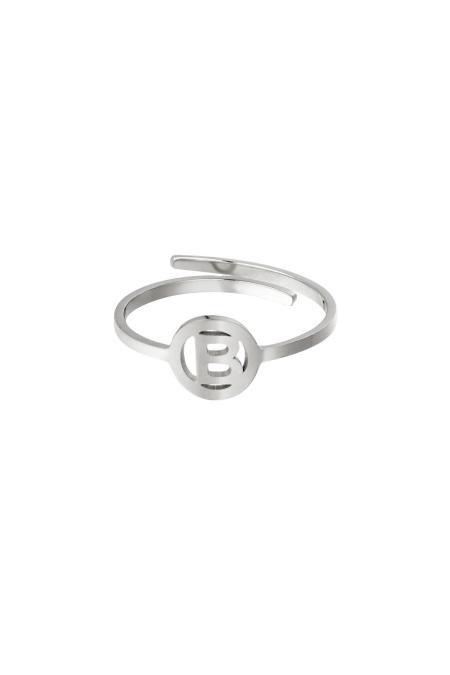 Bague En Acier Inoxydable Initiale A Argenté