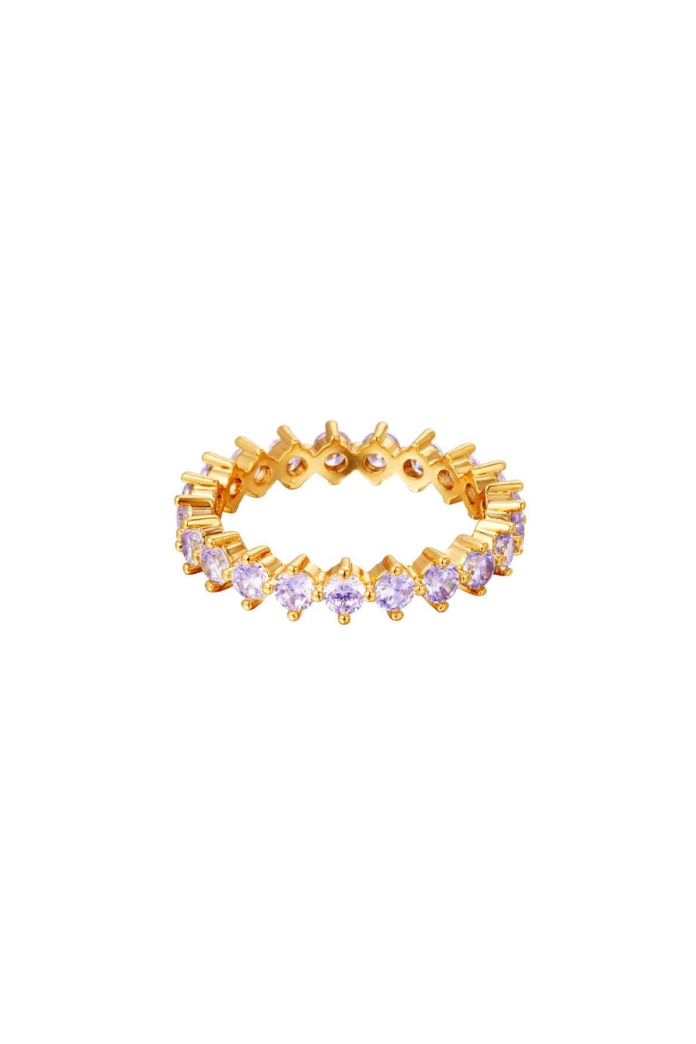Bague Couleur Or & Pierres Violet Cuivré 16