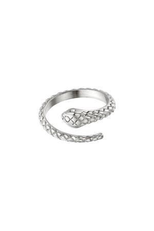 Bague Serpent En Acier Inoxydable Avec Pierre Zircon Argenté One Size h5