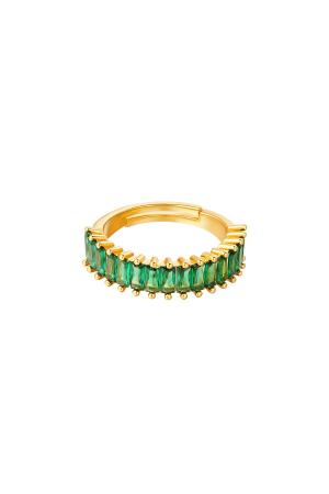 Bague Réglable Pierres Précieuses Colorées Vert Cuivré One Size h5 
