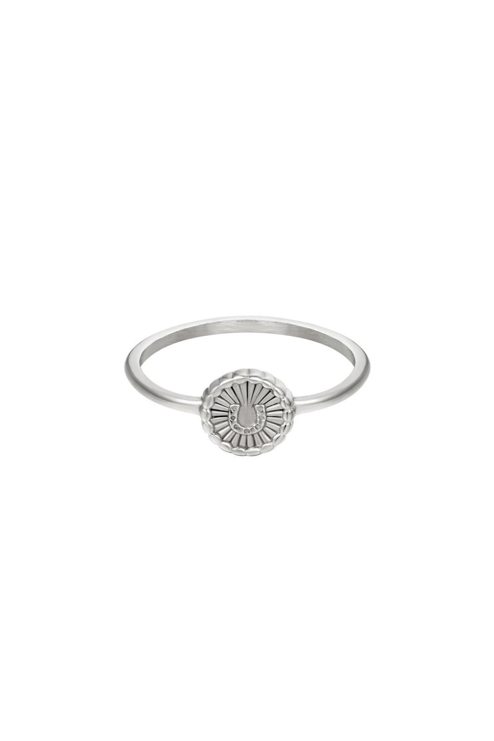 Bague Fer À Cheval Rayonnant Argenté Acier Inoxydable 16
