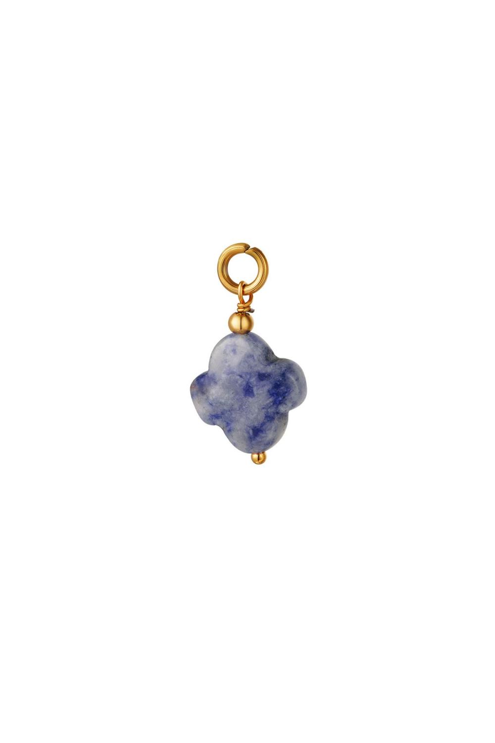 Pendentif En Acier Inoxydable En Pierre Naturelle Bleu Stone