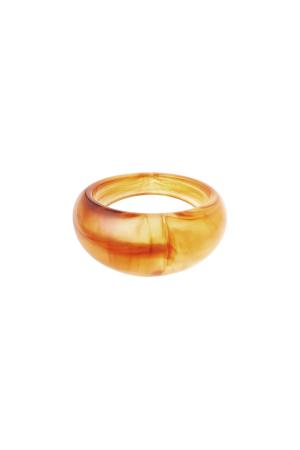 Bague Poly Résine Ronde Vert Resin 17 h5