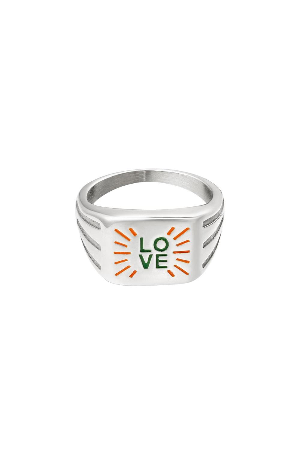 Bague En Acier Inoxydable Expression D'amour Argenté 16 