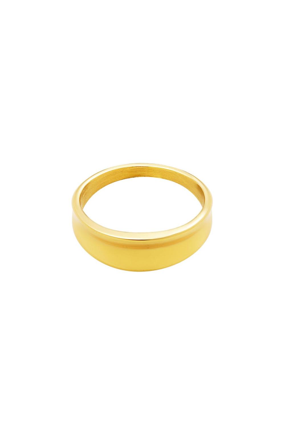 Bague En Acier Inoxydable Couleur Or 15 