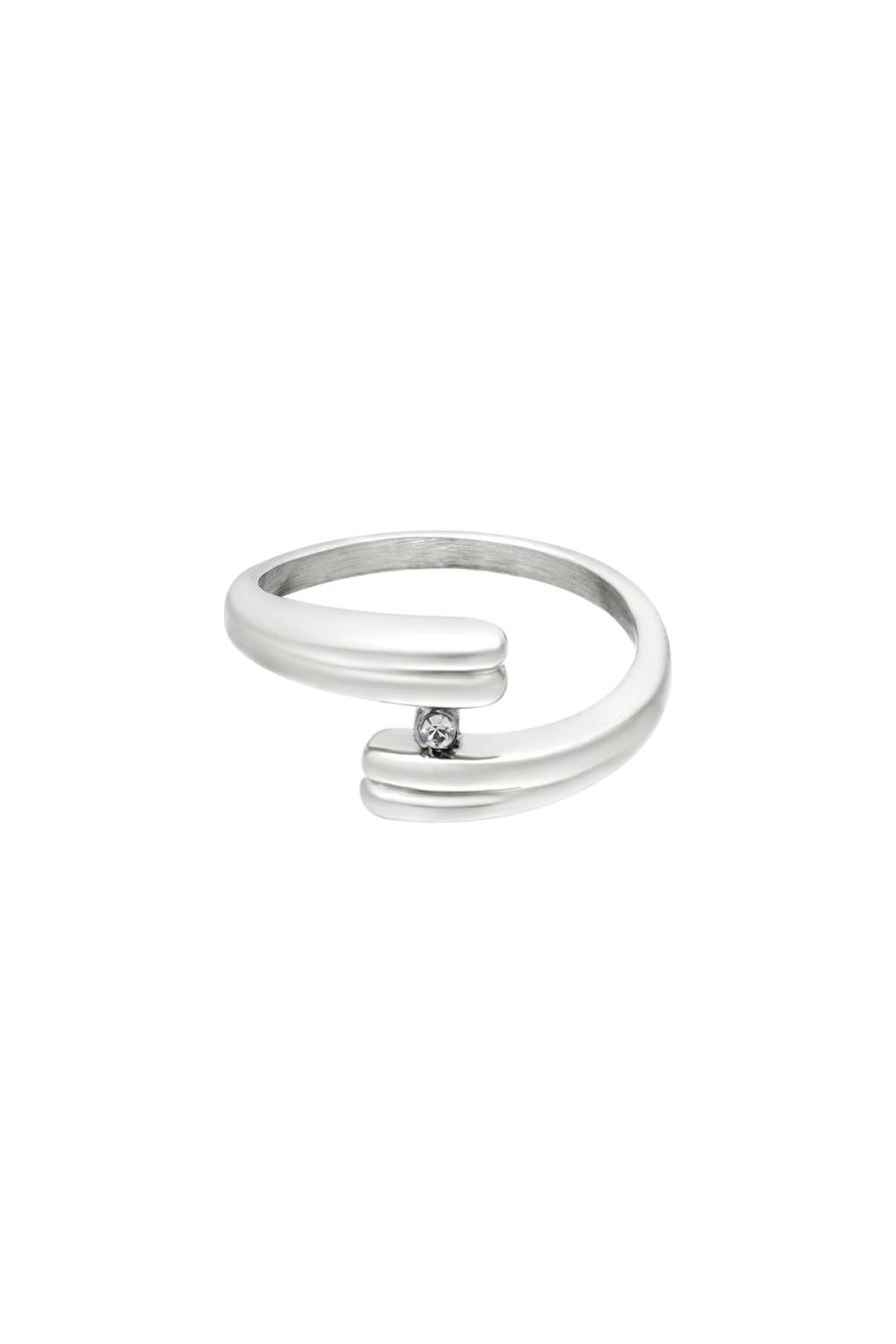 Bague En Acier Inoxydable Chic Argenté 16