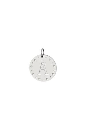 Charm Cercle Initiale A Argenté Acier Inoxydable h5 