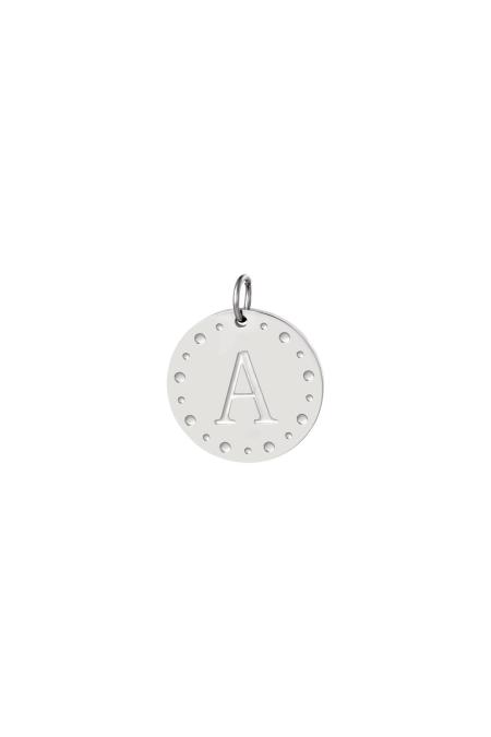Charm cercle initiale A Argenté Acier inoxydable