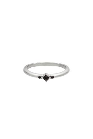 Bague En Acier Inoxydable Avec De Minuscules Pierres De Zircon Argenté 16 h5