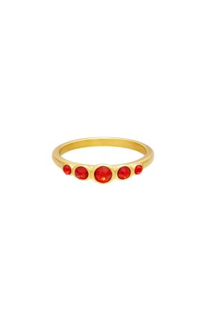 Bague En Acier Inoxydable Zircon Brillant Rouge 16 h5