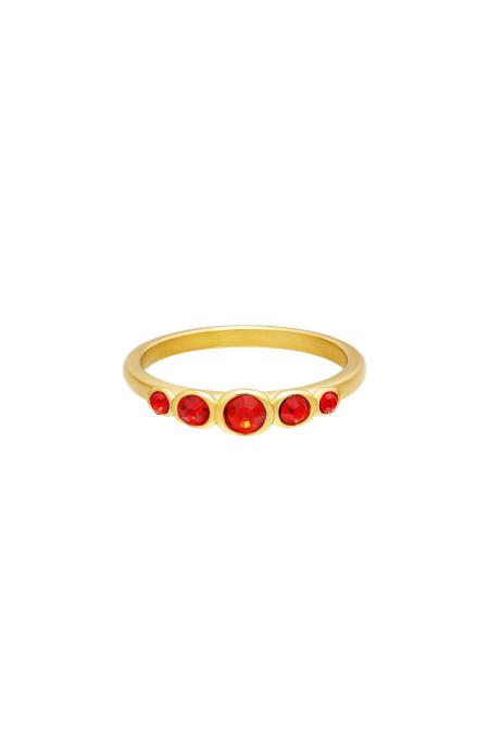 Bague en acier inoxydable zircon brillant Rouge 16